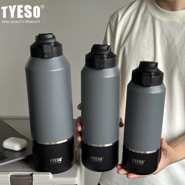 TYESO stainless steel portable sports kettle 2000ml large capacity insulated cup Outdoor portable direct drinking cup 2