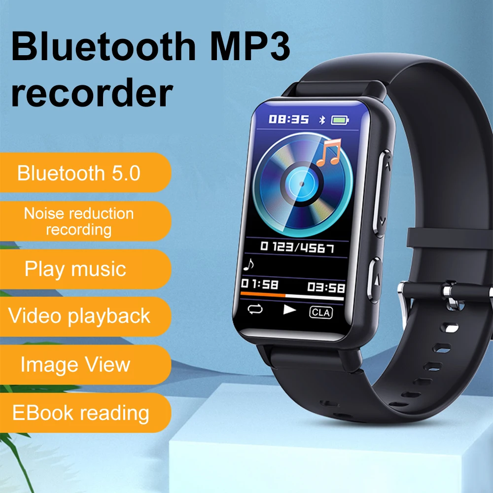  Reloj grabadora de voz digital, Bluetooth 4.2 chip MP3