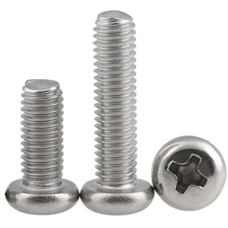 100 Vis M2x6mm En Acier Inox - Tête Hexagonale, Boulons Ronds DIN