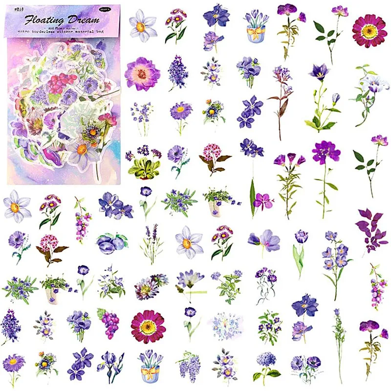 100Pcs Floral Decorative Plant Stickers Vintage Natural Flower Stickers for  Scrapbooking Adhesive Watercolor Aesthetic - AliExpress