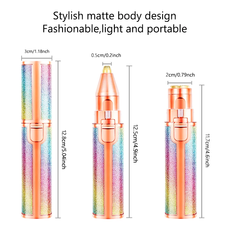 2 in 1 Electric Eyebrow Trimmer Makeup Painless Eye Brow Epilator Shaver Razors Portable Facial Hair Remover Lady depilator 6