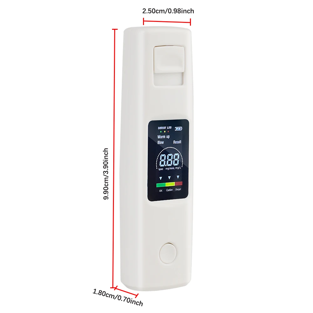 Alcohol Tester Breathalyzer Non-Contact Portable Alcohol Tester Breath Tester Digital LCD Display Type-C Charging
