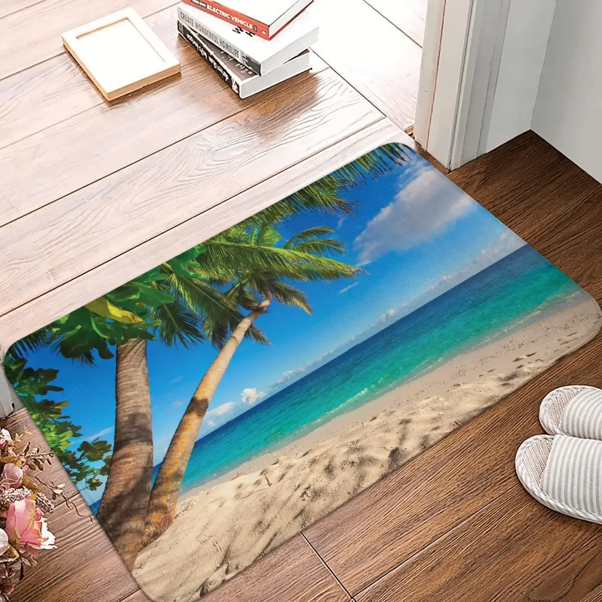 

Ocean Beach Sea Scenic Doormat Rectangle Polyeste Bedroom Entrance Floor Carpet Door Floor Rug Door Mat Dustproof Area Rugs