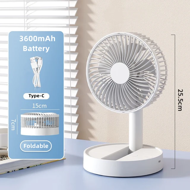 F28 Portable Mini Desktop USB Folding Fan with 4 Speed and Timing Functions Suitable for Bedroom Indoor or Outdoor Use 4
