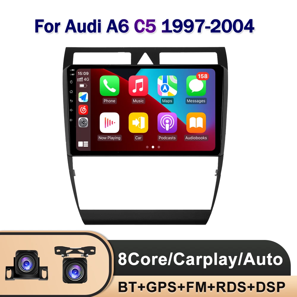 

iorigin 2din 9 inch IPS Android10 Car Radio Multimedia Player Carplay Auto GPS Navigation DSP BT RDS For Audi A6 C5 1997-2004