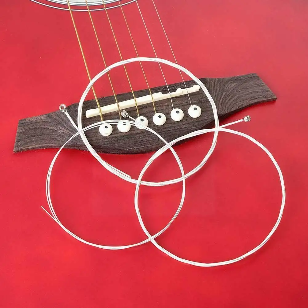 6pcs/set Universal Acoustic Guitar String Folk Guitar Hexagonal Steel