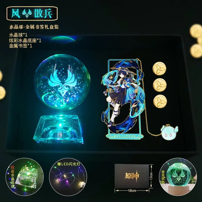 

Anime Key Chain Genshin Impact Figure Crystal Ball Bookmark Kazuha Yae Miko Tartaglia Xiao Kawaii Collection Gift Accessorie Toy