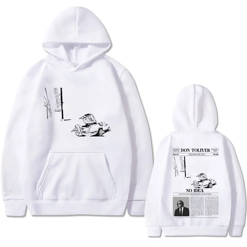 Rapper Don Toliver Heaven or Hell No Idea Graphic Print Hoodie Men Women Vintage Oversized Tracksuit Male Casual Fleece Hoodies