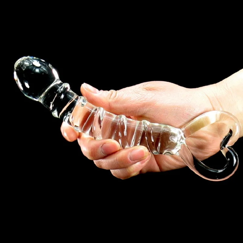 Transparent Crystal Glass Vagina Massager Dual Head Huge Dildo Anal Ass Plug G-spot Stimulation Sex Toy for Couples Masturbator sex toys