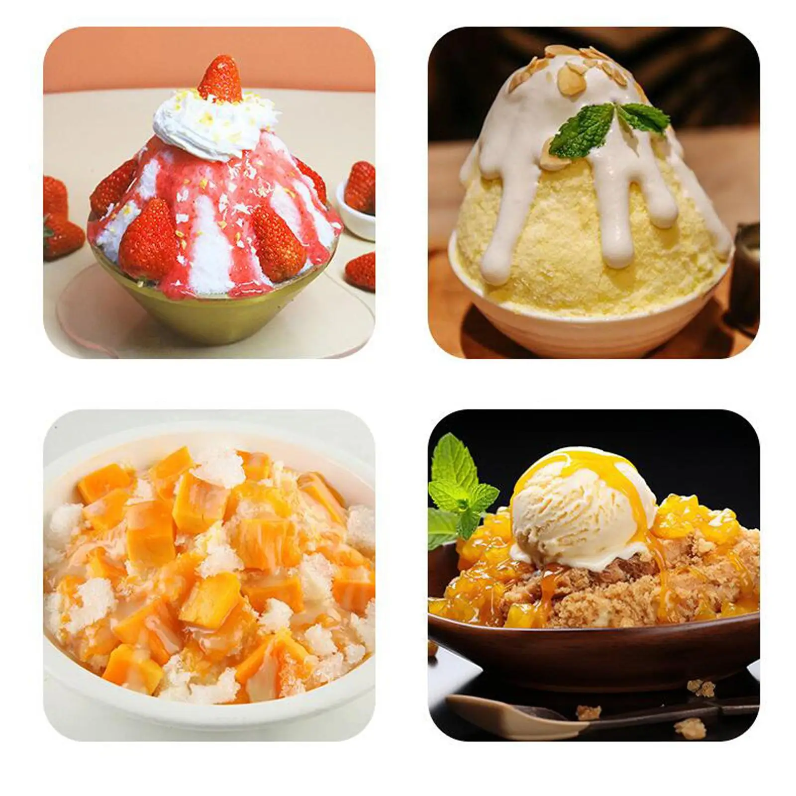 Manual Rotary Ice Crusher Shaved Ice Machine for Kitchen Slush Shaved