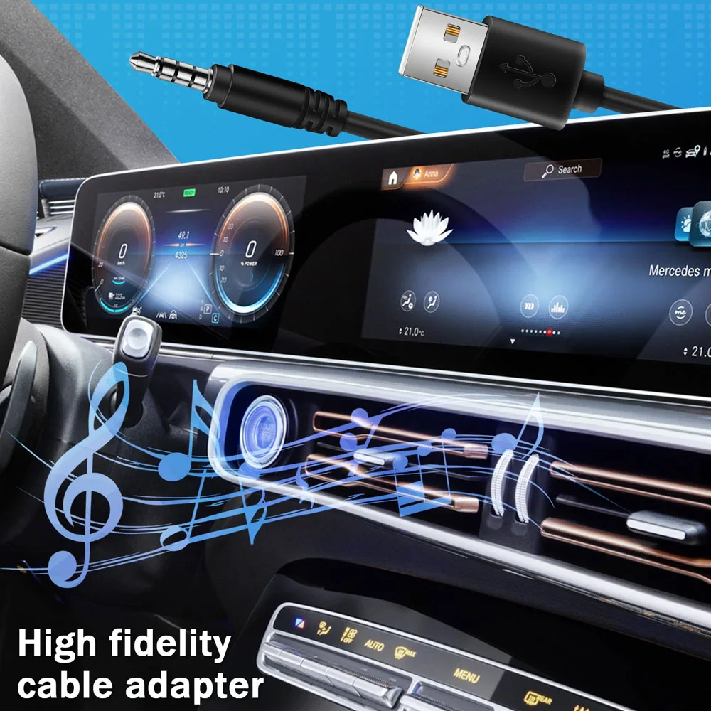 Audio Cable Audio Plug Adapter Audio Cable Adapter Aux Cable USB Adapter Cable USB Charger Adapter 3.5mm Plug AUX Audio Jack to USB 2.0 Male Charger Cable Adapter Cord for Car MP3