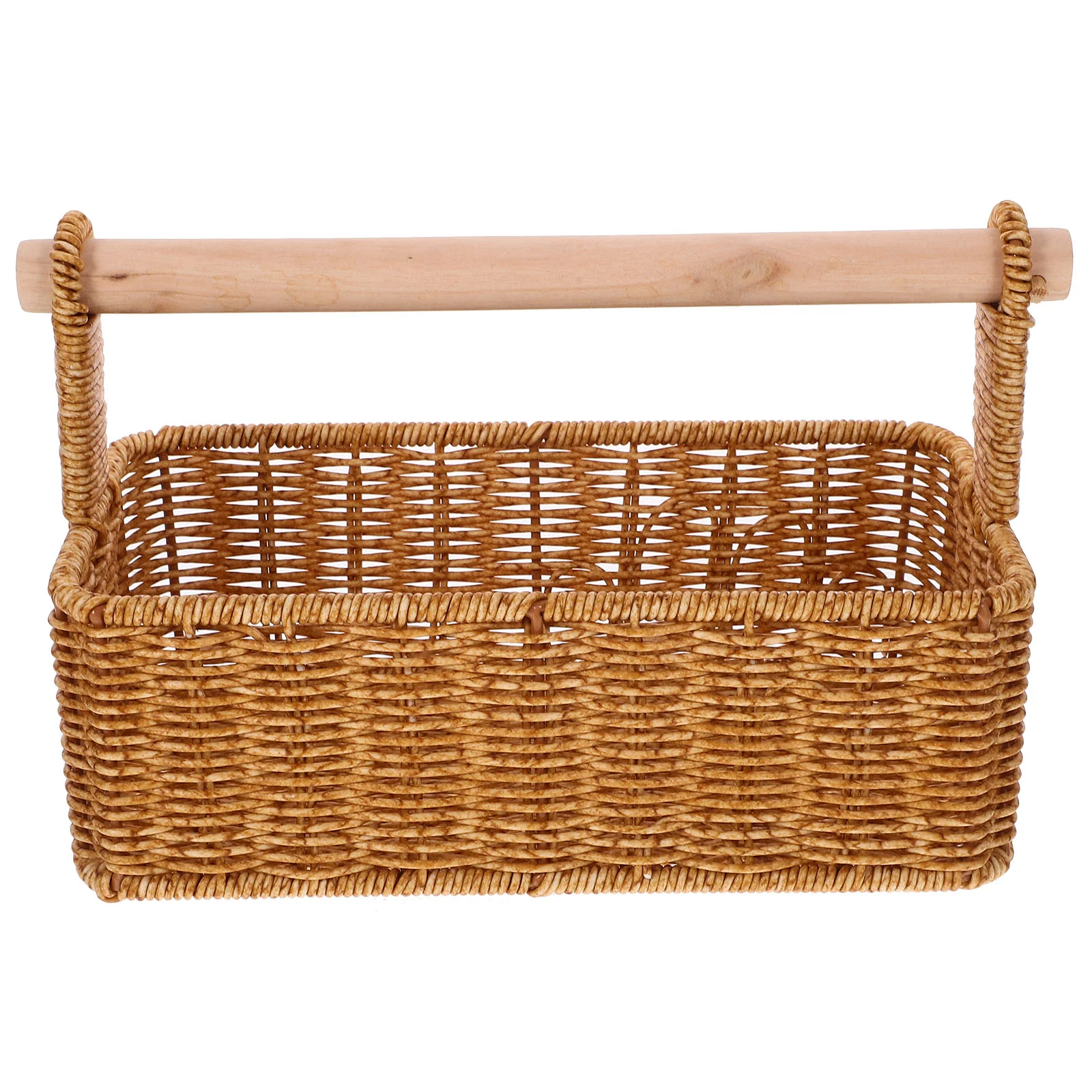 

Imitation Rattan Storage Basket Portable Sundries Basket Picnic Storage Basket Holder