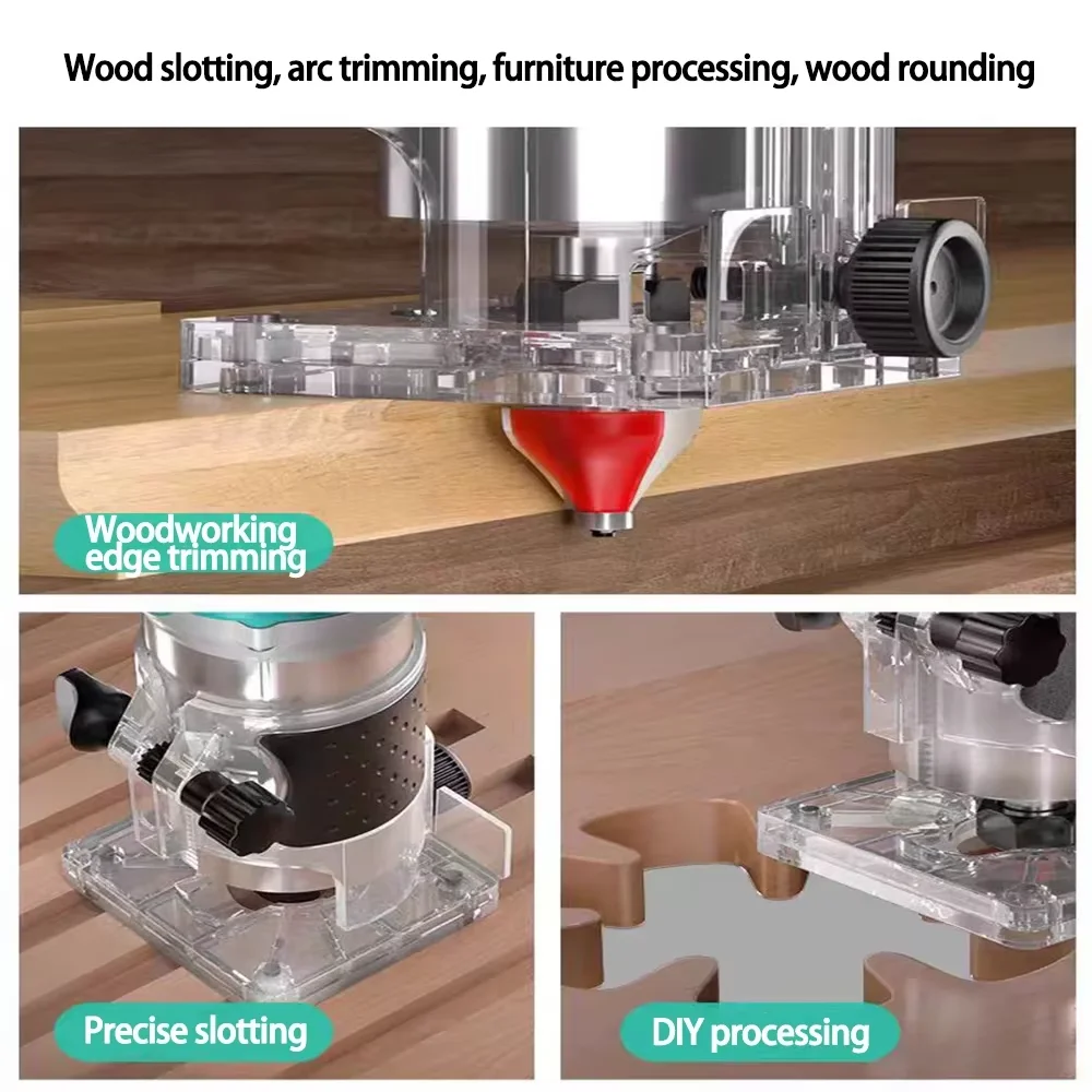 Brushless Electric Trimmer Woodworking Trimming Wood Router Milling Engraving Slotting Machine Fit Makita/Dewalt 18V Battery 3