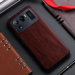 Premium Bamboo Wood Pattern Leather Back Cover for Xiaomi Mi 11 Lite - Stylish and Durable Protection Case (BR)