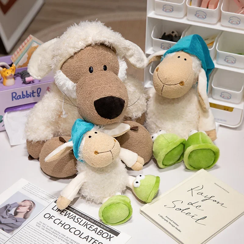 Sleepy Sheep Wolf in Sheep Clothing Plushie Lamb Toy - Cute Soft Plush Gift for Boys And Girls Holiday Plush Sheep Toy
