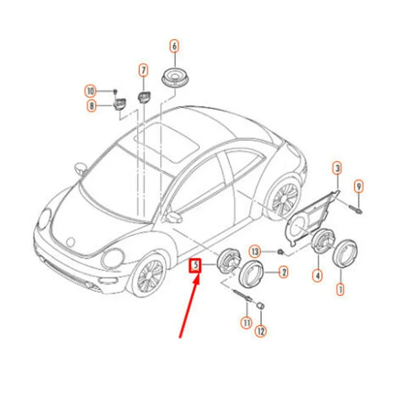 Front Rear Door Speaker Bass Loudspeaker 3B0035411A 6QD035411A For VW Passat Polo Passat B5 Touran 3B0 035 411A 6QD 035 411A