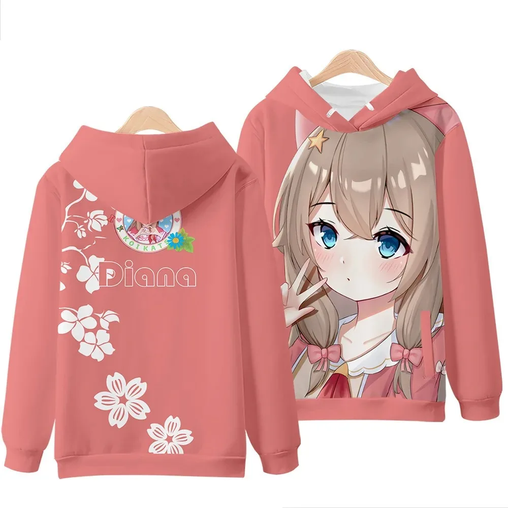 Women and Men Holove Vtuber Aloul Anime Hoodie, Kawaii Youth Hoodies, Extra Large Sportswear, 3D Fashion, Autumn