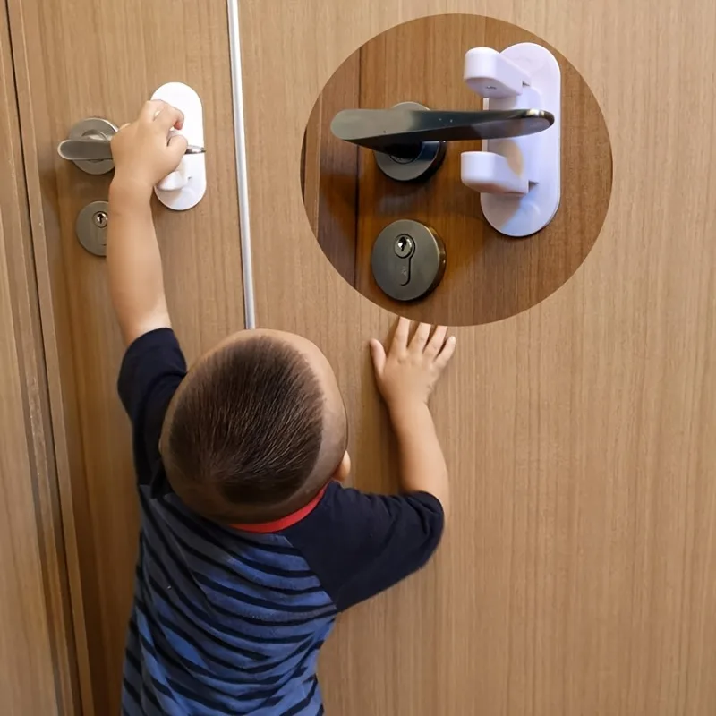 Multi-functional Door Lever Lock Childproof Door Lever Lock Rotation Proof Professional Adhesive Security Latch Universal door latch door lock