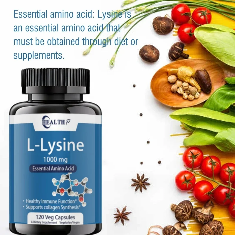 L-lysine 1000mg, 220 Tablets-Enhances Absorption And Assimilation-Promotes Skin And Lip Integrity Collagen Support