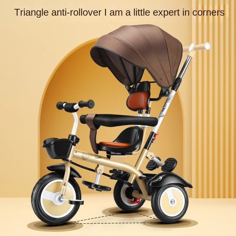 Children's Three-wheeled Bicycle Lightweight Baby Bike Small Children 1-3-5 2-6 Years Old Large Stroller