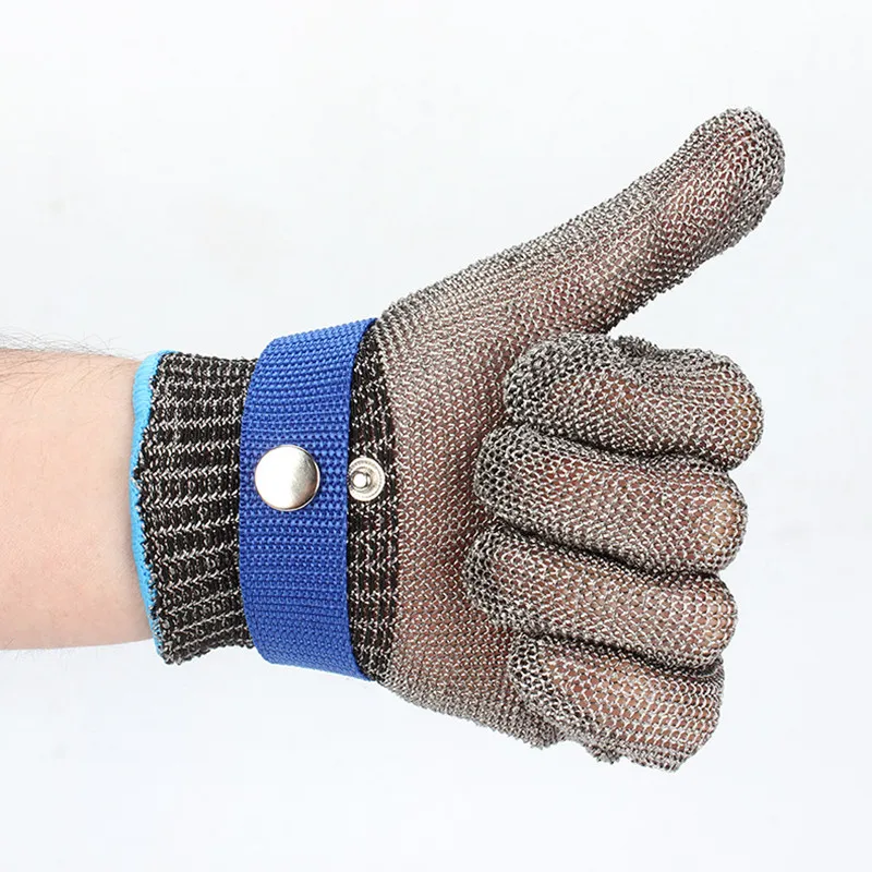 Stainless Steel Glove Cut Resistant Wire Metal Mesh Butcher Safety Work  Kitchen Glove for Meat Cutting Hand Protect Wood Working