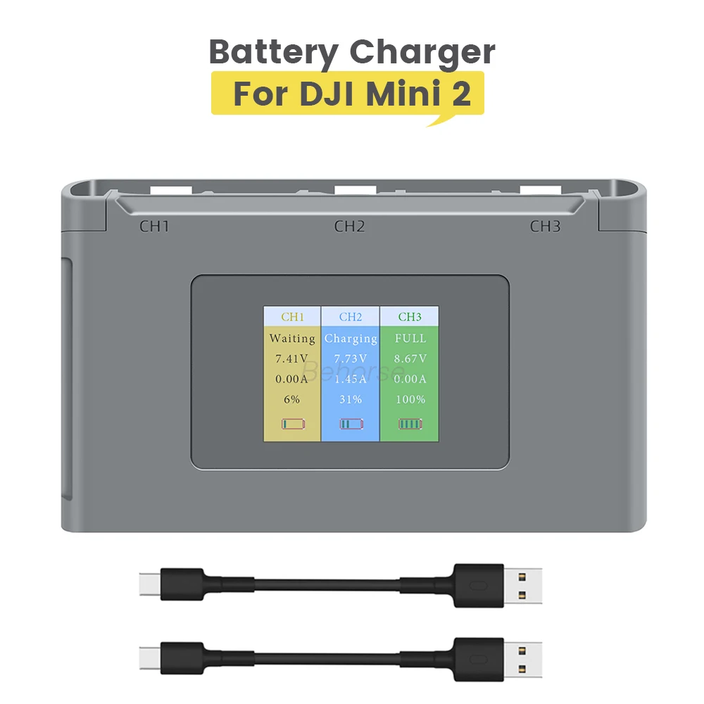 Chargeur de batterie à affichage numérique 6 en 1 pour DJI Mini 4