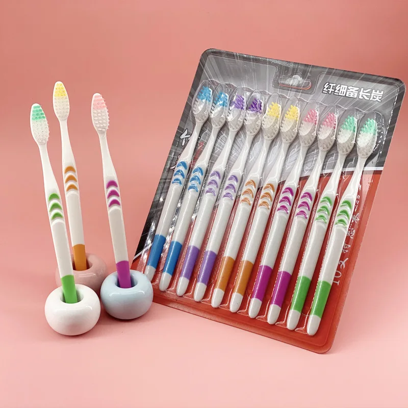 Bamboo Charcoal Nano Brush Soft Bristle Bamboo Toothbrush 10 Piece Adults soft toothbrush,toothbrush set,bamboo charcoal toothbrush,mens toothbrush