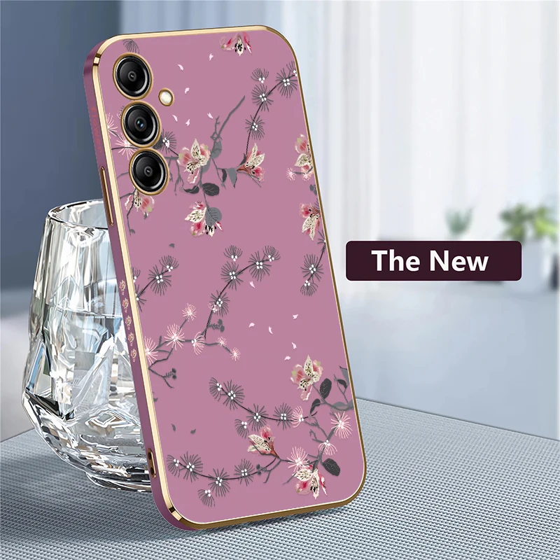 Elegant Floral Phone Case with Plating Finish