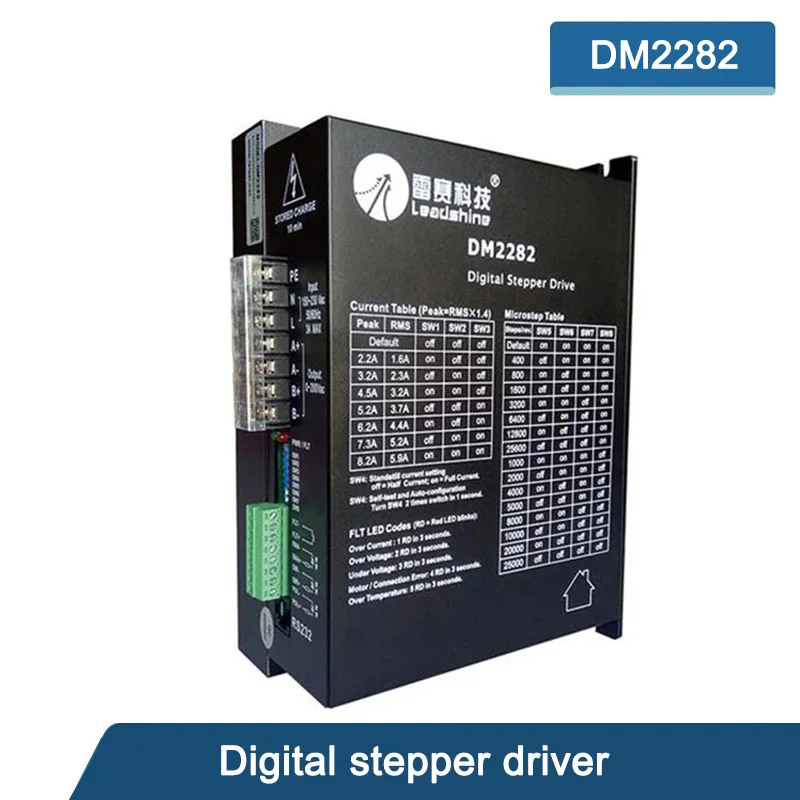 

Leadshine DM2282 2 phase digital stepper driver for 110/130 stepper motor 2.2~8.2A work 80~220VAC replace MD2278 ND2278