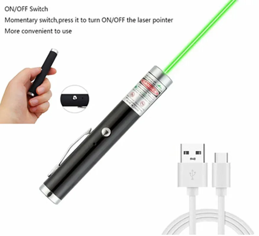 

Charging Green USB Laser Pointer Powerfulr Super Power Laser Pen 711 Red Dot 532nm Continuous Line Hunting Laser Equipment