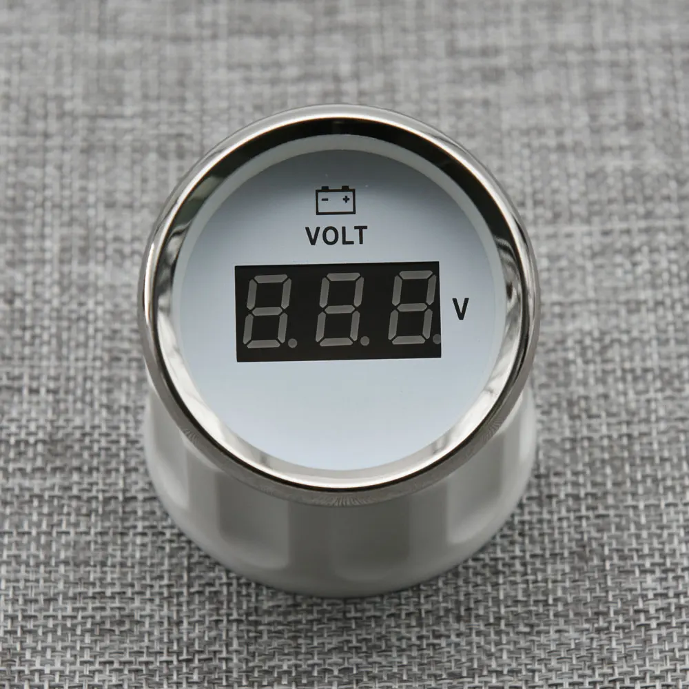 52MM Voltmeter Digita Voltmeter Messgerät 8-32 Volt Auto Spannungsmessgeräte mit roter Hintergrundbeleuchtung Universal für Boot Marine 12V 24V – Detail 2