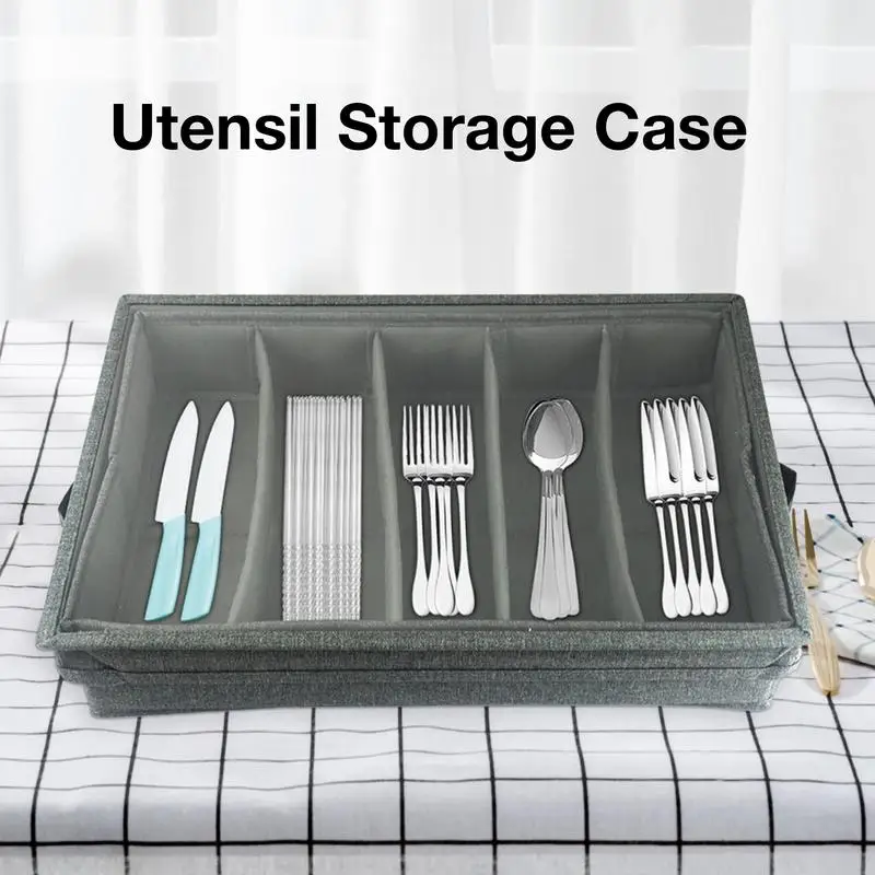 Flatware Storage Case Portable Cutlery Tray Holder With 4 Partitions Flatware  Storage For Flatware And Kitchen Utensils Spoon - AliExpress