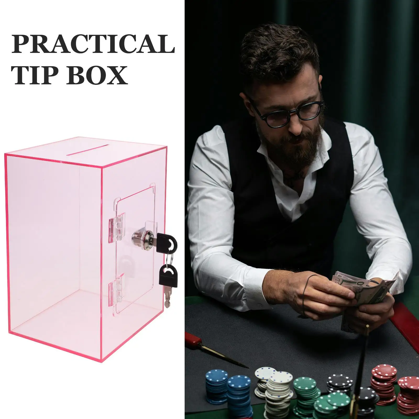 Pumping Tip Box Clear Window Mailbox Letter Post Container Donation Boxes for Fundraising 5
