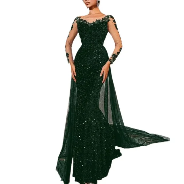 2025 Long Ballgown Women's Evening Dress Elegant Fashionable Lace - Image 5