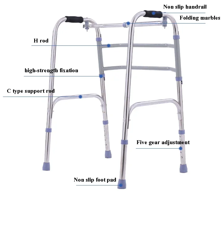 High Quality Folding Portable medical mobility frame walker walking aids the elderly crutch buoyancy aids walking 5