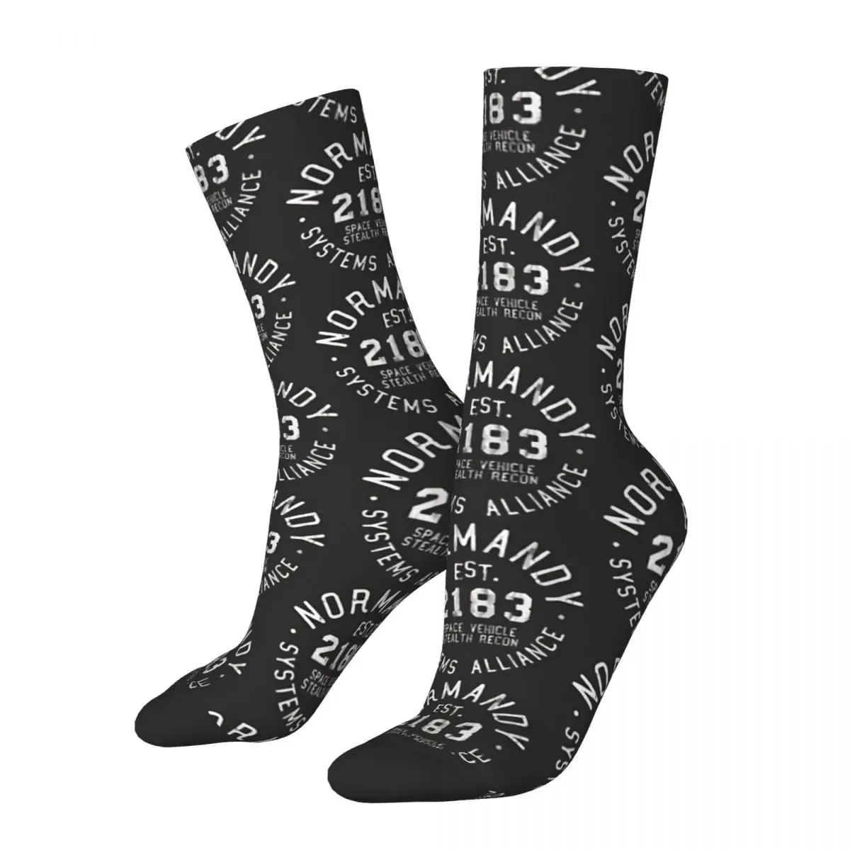 

Hip Hop Vintage SSV Normandy Athletic Crazy Men's Socks Mass Effect Game Unisex Street Style Pattern Printed Crew Sock Boys Gift