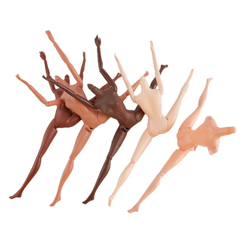 1Pc New 11 Movable Joints African Doll Nude Body 26/27cm Brown Black Skin Doll Body Children\'s Pretty Girl Toy Gift