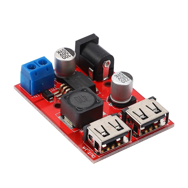 

Понижающий преобразователь LM2596 LM2596S, устройство с двойным USB разъемом, 9 В, 12 В, 24 В, 36 В в, 5 В, 3 А, плата зарядного устройства для автомобиля, модуль источника солнечного питания