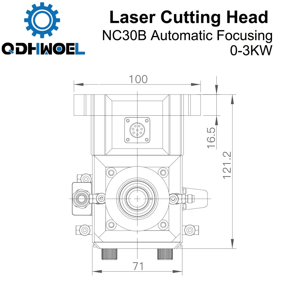 QDHWOEL WSX 0-3KW NC30B Fiber Laser Cutting Head Automatic Focusing High Power QBH 3000W for Metal Cutting