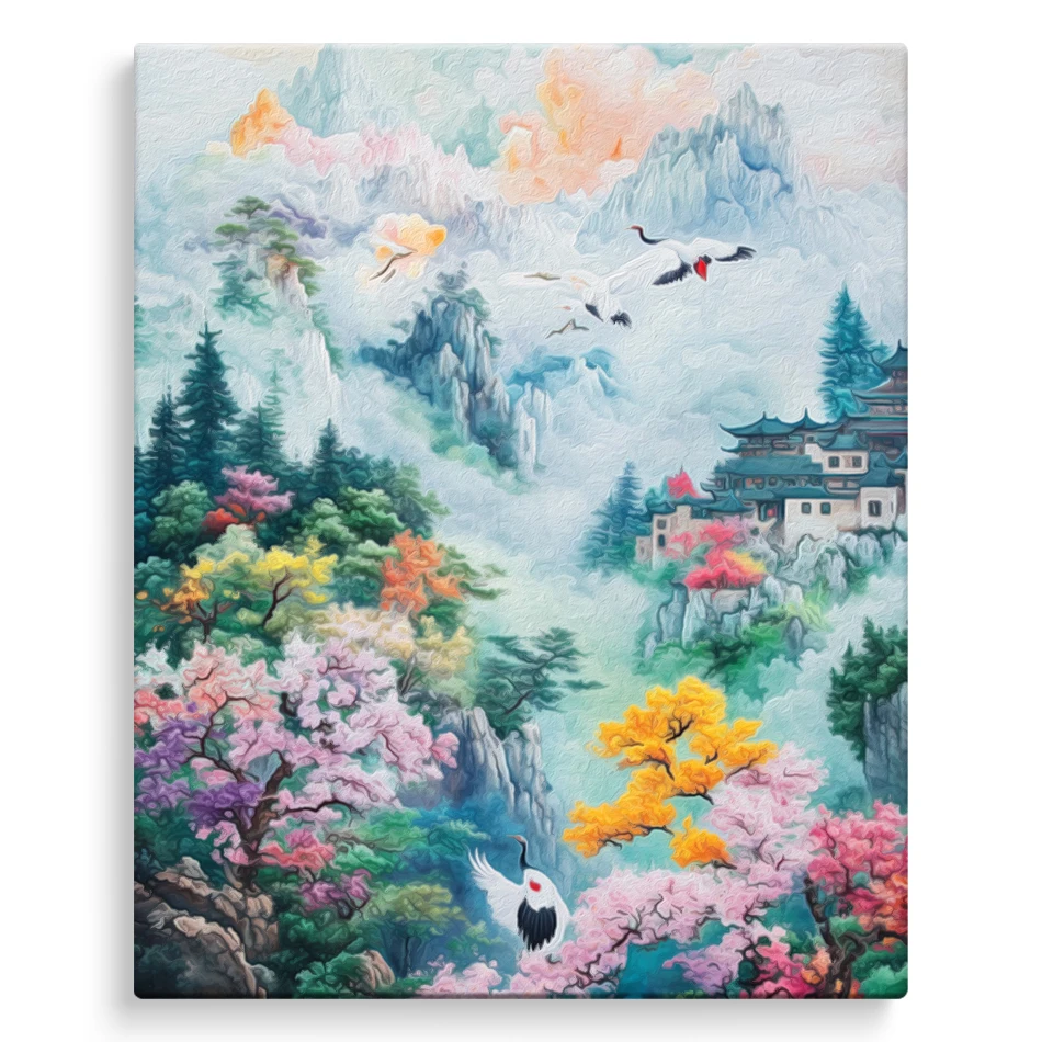 SDOYUNO-Paint By Number Painting Calligraphy Landscape Retro Chinese Style Watercolor With Frame Color Markers Handmade Wall Art