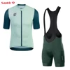 Santic 2025 Cycling Set for Men Summer Short Sleeve MTB Cycling Jersey Padded Bib Shorts Quick Dry Breathable Bicycle Clothing 4