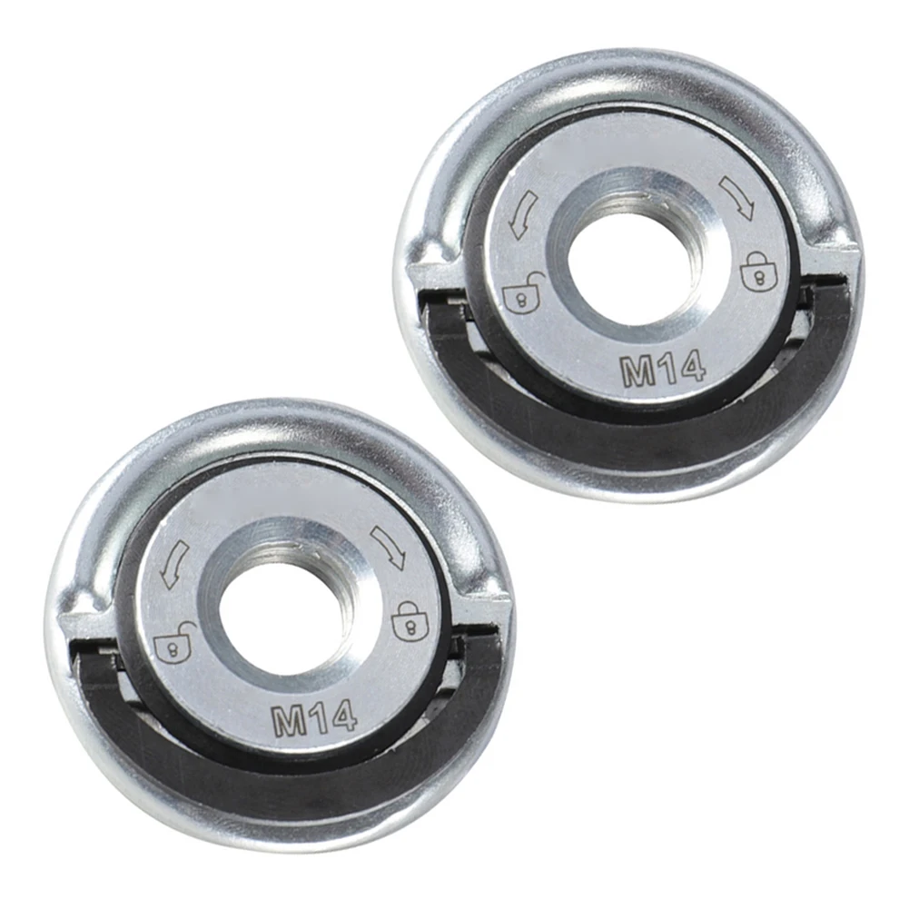 

2pc M14 Quick Release Self-Locking Grinder Pressing Plate Flange Nut Power Chuck For Cup-shaped Grinding Wheels Diamond Plates