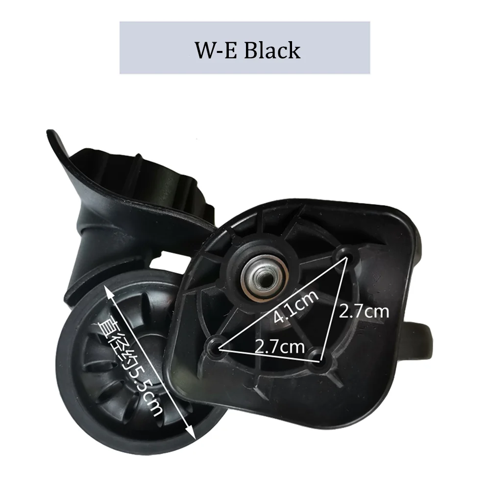 For Hongying L-P Black Nylon Luggage Wheel Trolley Case Wheel Pulley Sliding Casters Universal Wheel Slient Wear-resistant