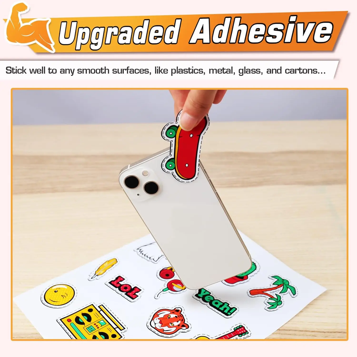 ESHANG  Self-Adhesive Photo Paper Glossy Sticker Paper for Inkjet Printer, 3R 4R 5R A4  100 Sheets, 135 gsm 36Ib