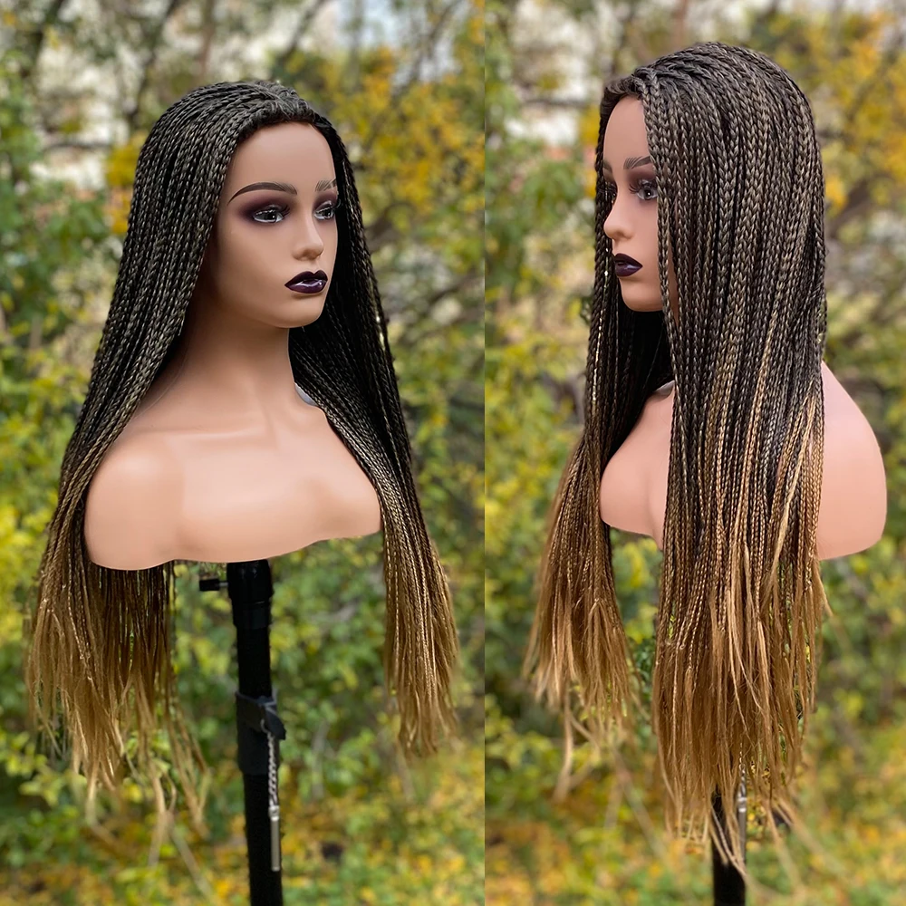 Synthetic Hair Wigs Cosplay Braiding Hair Wig 26 inch Braided Wigs for Black Women Ombre Synthetic Barids Long Synthetic Box Braided Wigs