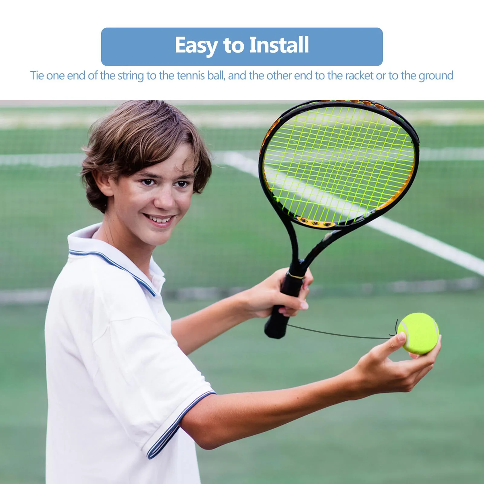 Tennis Ball Tennis Beginner Training Ball With 4M Elastic Rubber String For Single Practice