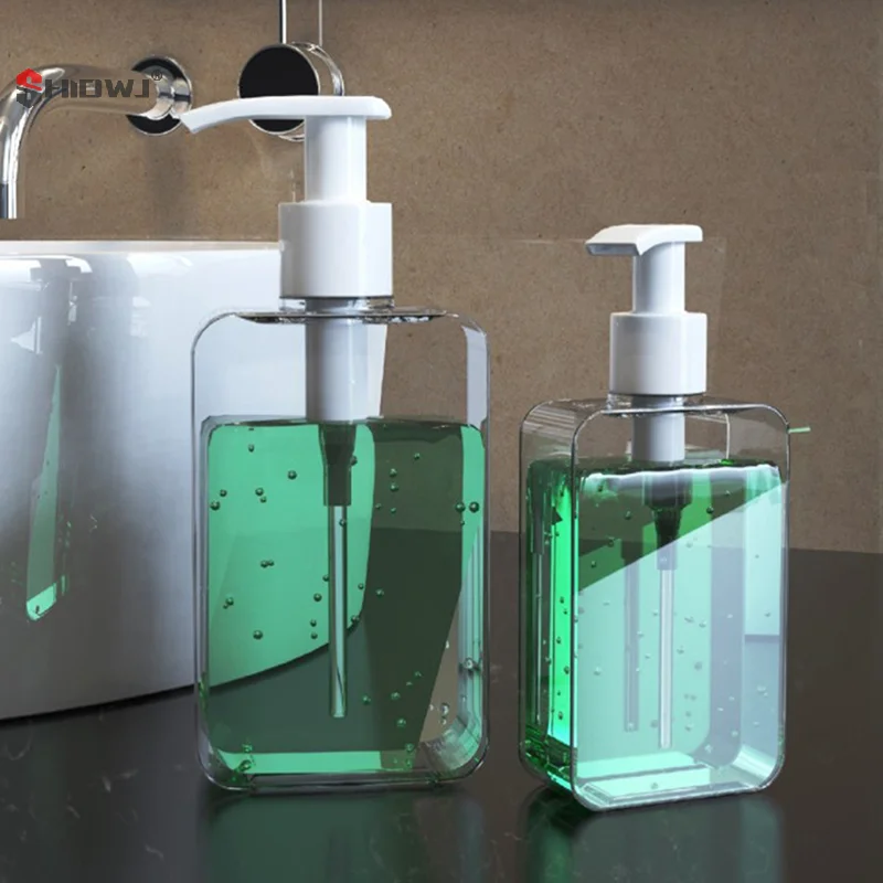 Transparent Square Soap Dispenser Countertop Lotion Bottle With Pump Bathroom Lotion Liquid Soap Dispenser Refillable Emp 4