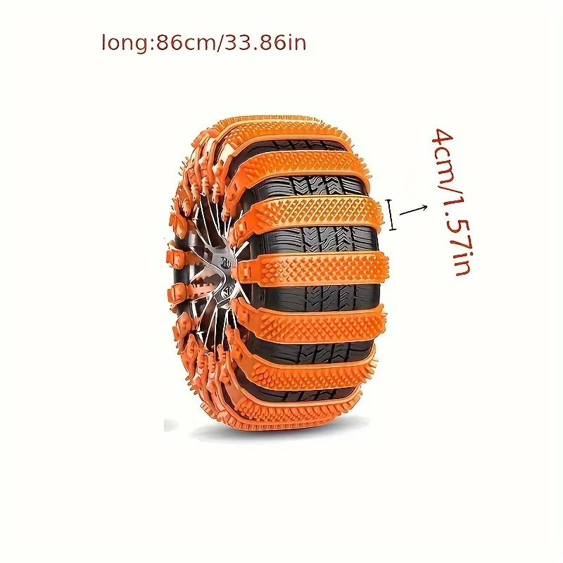 8pcs Durable Snow Chains Set-Unbeatable Traction, Frost-Resistant Tire Links for Winter Off-Road Adventures