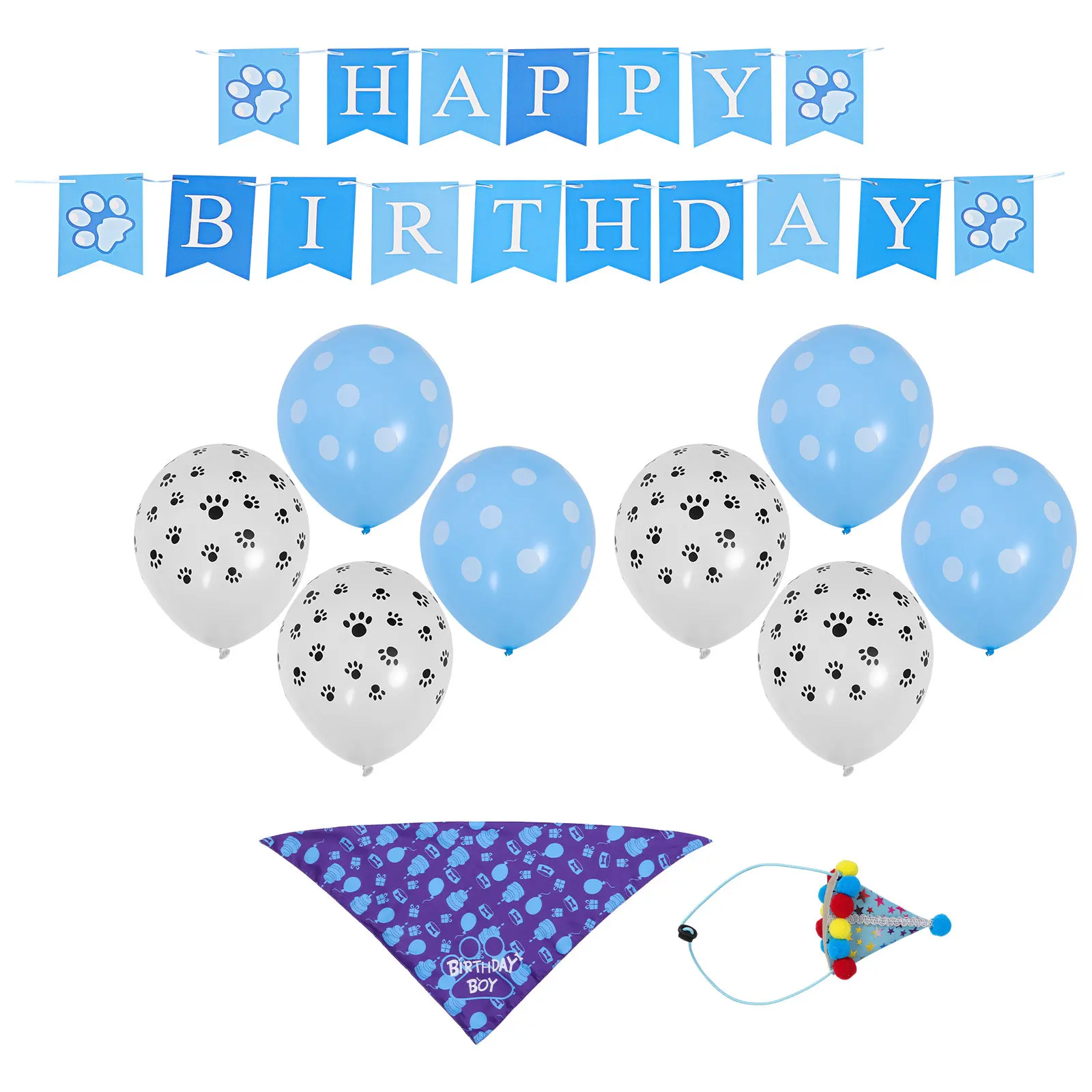 1세트 강아지 생일 파티 의상 세트에는 조절 가능한 모자, 나비 넥타이, 강아지와 새끼 고양이를 위한 흡수성 침받이가 포함되어 있습니다.