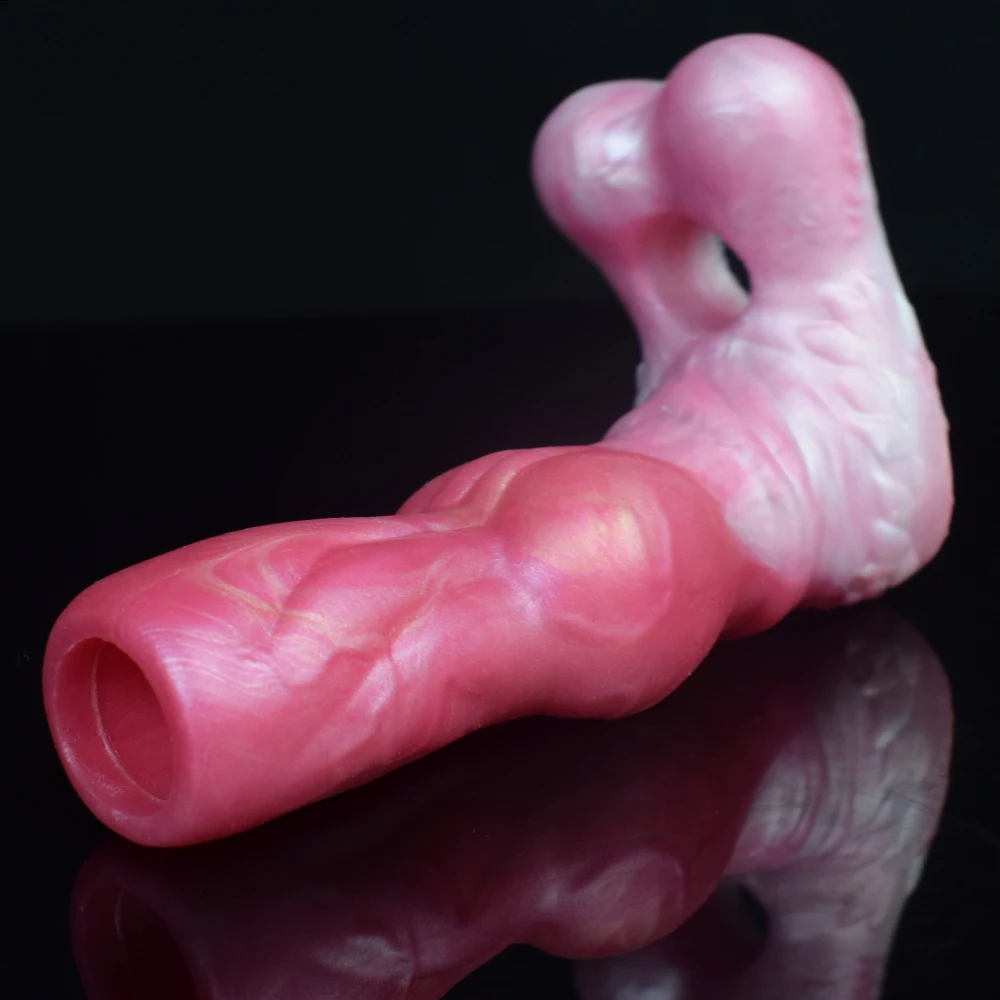LUUK Animal Dog Knot Penis Sleeve Fantasy Dildo Wearable Hollow Sheath Strecthable Cock Enlargement Sex Toys For Men
